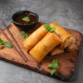 Kaffir Lime Spring Rolls (Veg/chicken)