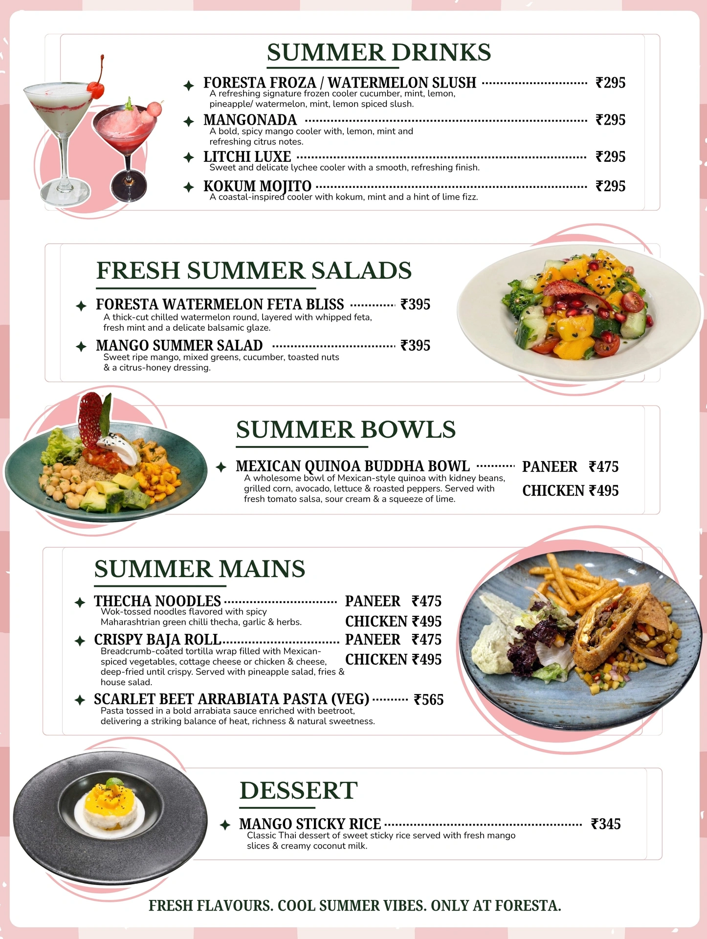 foresta summer menu